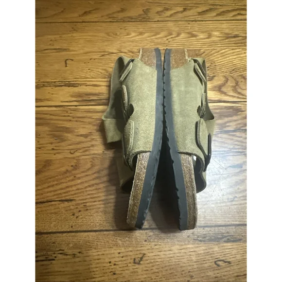 Birkenstock Milano Mens Sz 5/7 EU38 Comfort Slingback Sandals Khaki Brown Nice - Picture 5 of 9